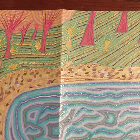 Handmade New One of a Kind Gell Pen Scenic Sailboat Nature Art Card 10x7 Inches - Picture 10 of 16